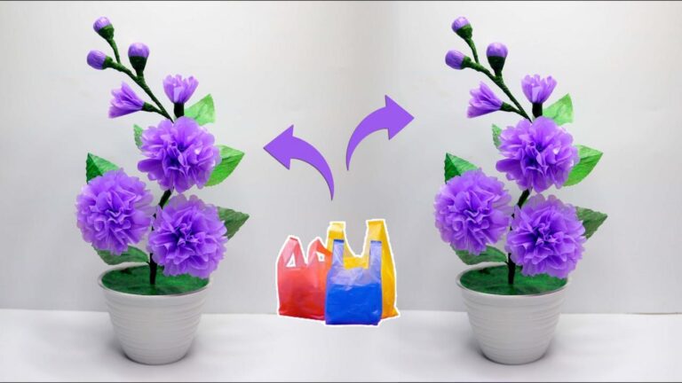 This simple technique transforms plastic bags into stunning flowers for your home…
