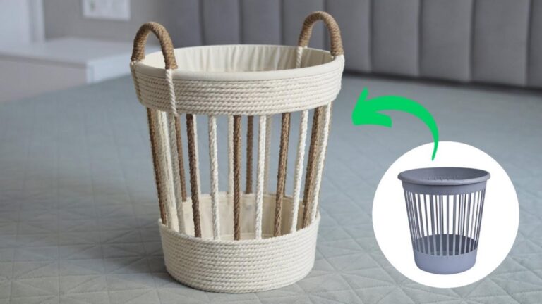 Transform an old plastic bucket into a stunning rope basket… you’ll be amazed!