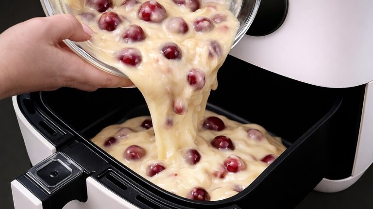 5-Minute Air Fryer Sour Cherry Cake Recipe Everyone’s Raving About!